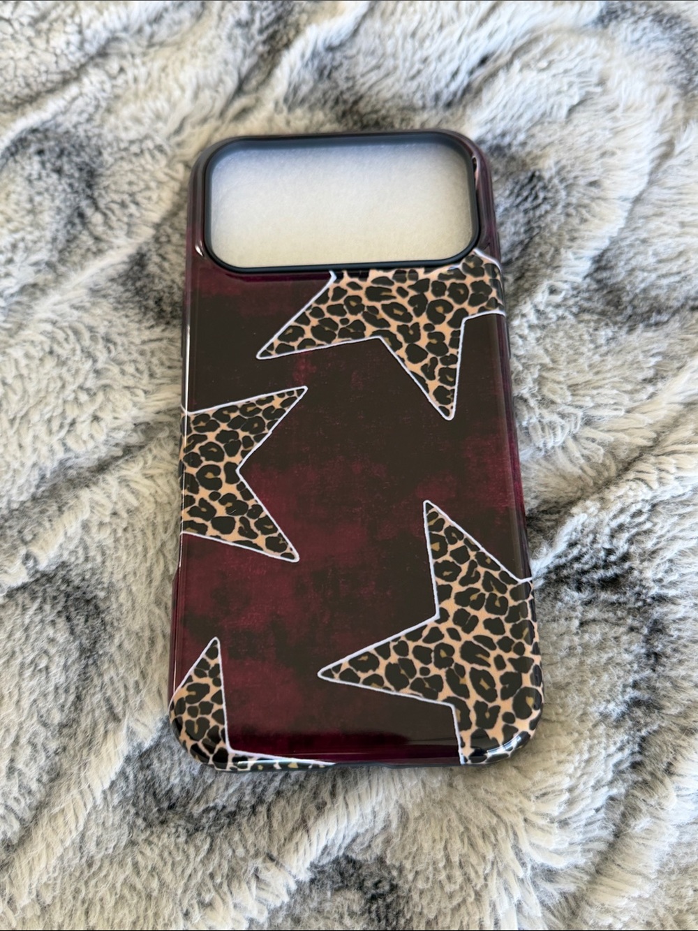 Protective Leopard Star Phone Case - Burgundy